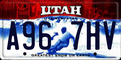 UT license plate A967HV