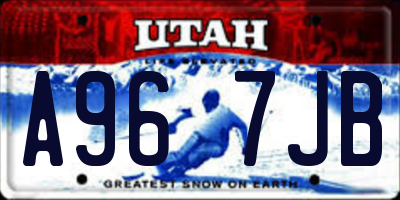 UT license plate A967JB