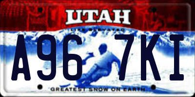 UT license plate A967KI