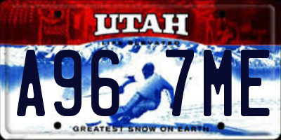 UT license plate A967ME