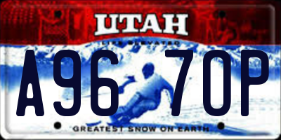 UT license plate A967OP
