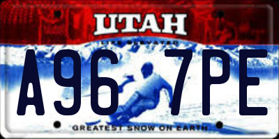 UT license plate A967PE