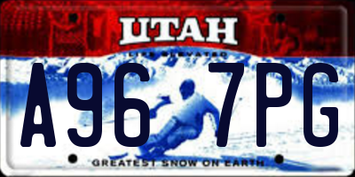 UT license plate A967PG