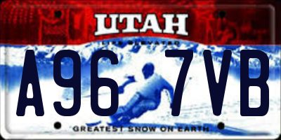 UT license plate A967VB