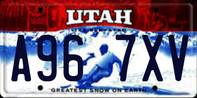 UT license plate A967XV