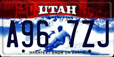 UT license plate A967ZJ