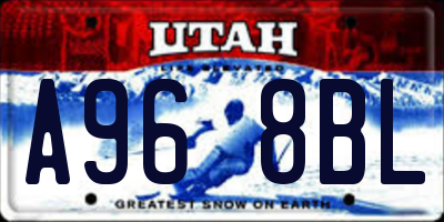 UT license plate A968BL