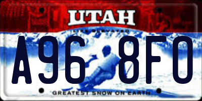 UT license plate A968FO