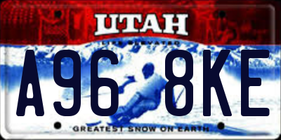 UT license plate A968KE