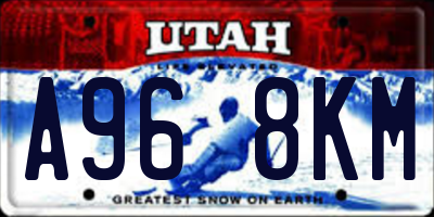 UT license plate A968KM