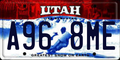 UT license plate A968ME