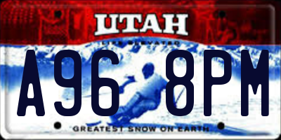 UT license plate A968PM