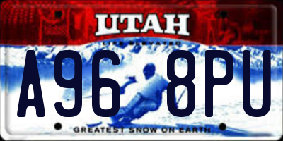 UT license plate A968PU