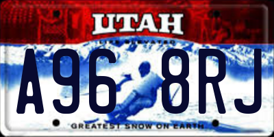 UT license plate A968RJ