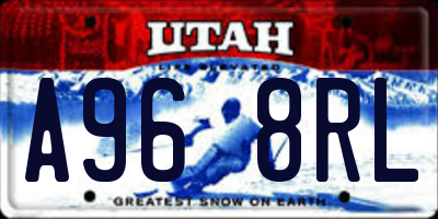 UT license plate A968RL