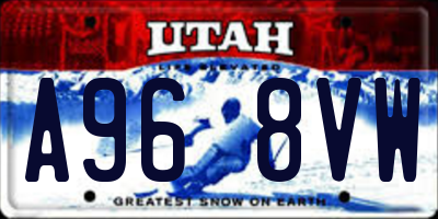 UT license plate A968VW