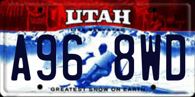 UT license plate A968WD