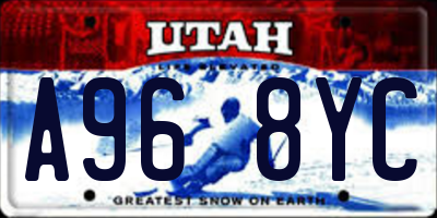 UT license plate A968YC