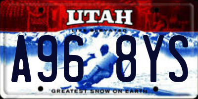 UT license plate A968YS