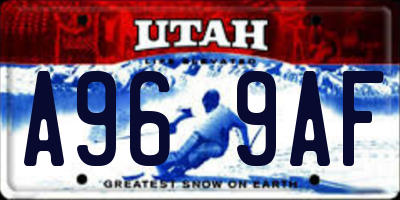 UT license plate A969AF