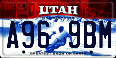 UT license plate A969BM