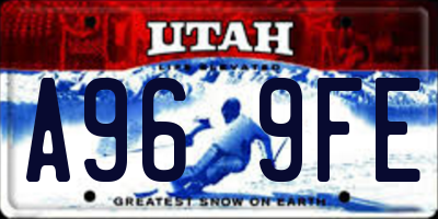 UT license plate A969FE