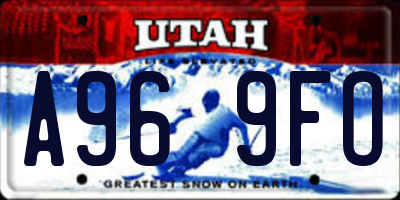UT license plate A969FO