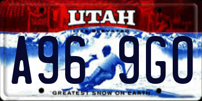 UT license plate A969GO