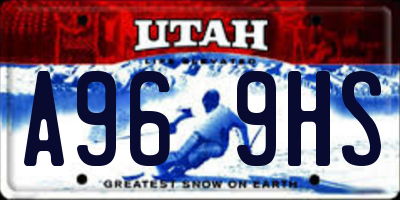 UT license plate A969HS
