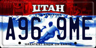 UT license plate A969ME