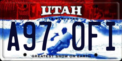 UT license plate A970FI