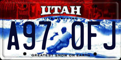 UT license plate A970FJ