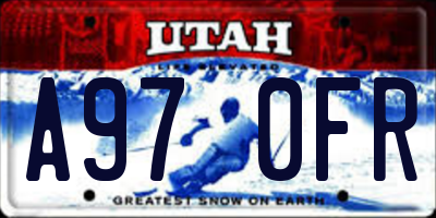 UT license plate A970FR