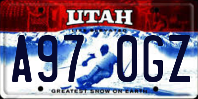 UT license plate A970GZ