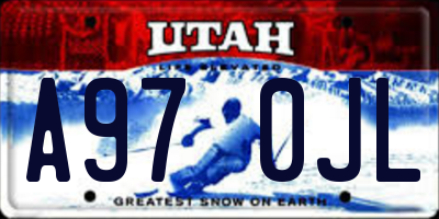 UT license plate A970JL