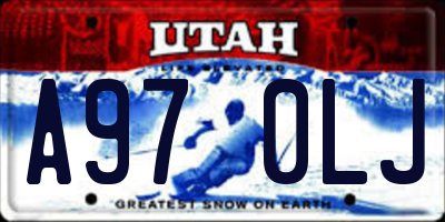 UT license plate A970LJ