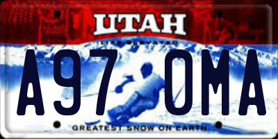 UT license plate A970MA
