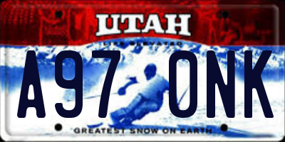 UT license plate A970NK