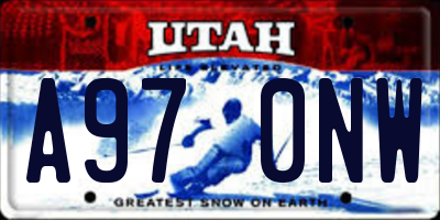 UT license plate A970NW