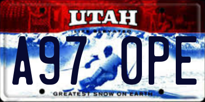 UT license plate A970PE