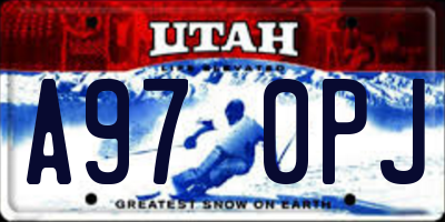 UT license plate A970PJ