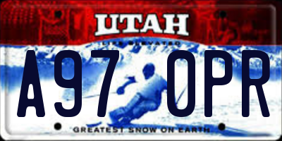UT license plate A970PR