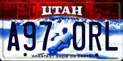 UT license plate A970RL
