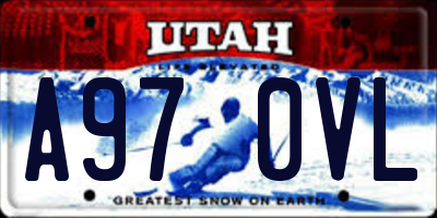 UT license plate A970VL