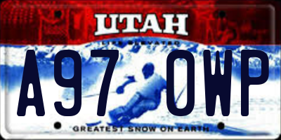 UT license plate A970WP