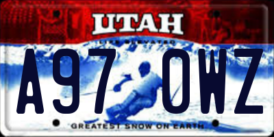 UT license plate A970WZ