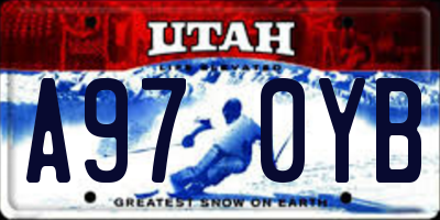 UT license plate A970YB