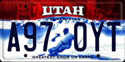 UT license plate A970YT