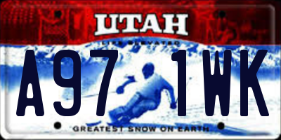 UT license plate A971WK