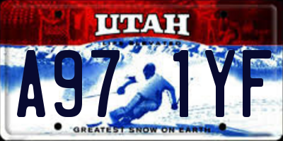 UT license plate A971YF